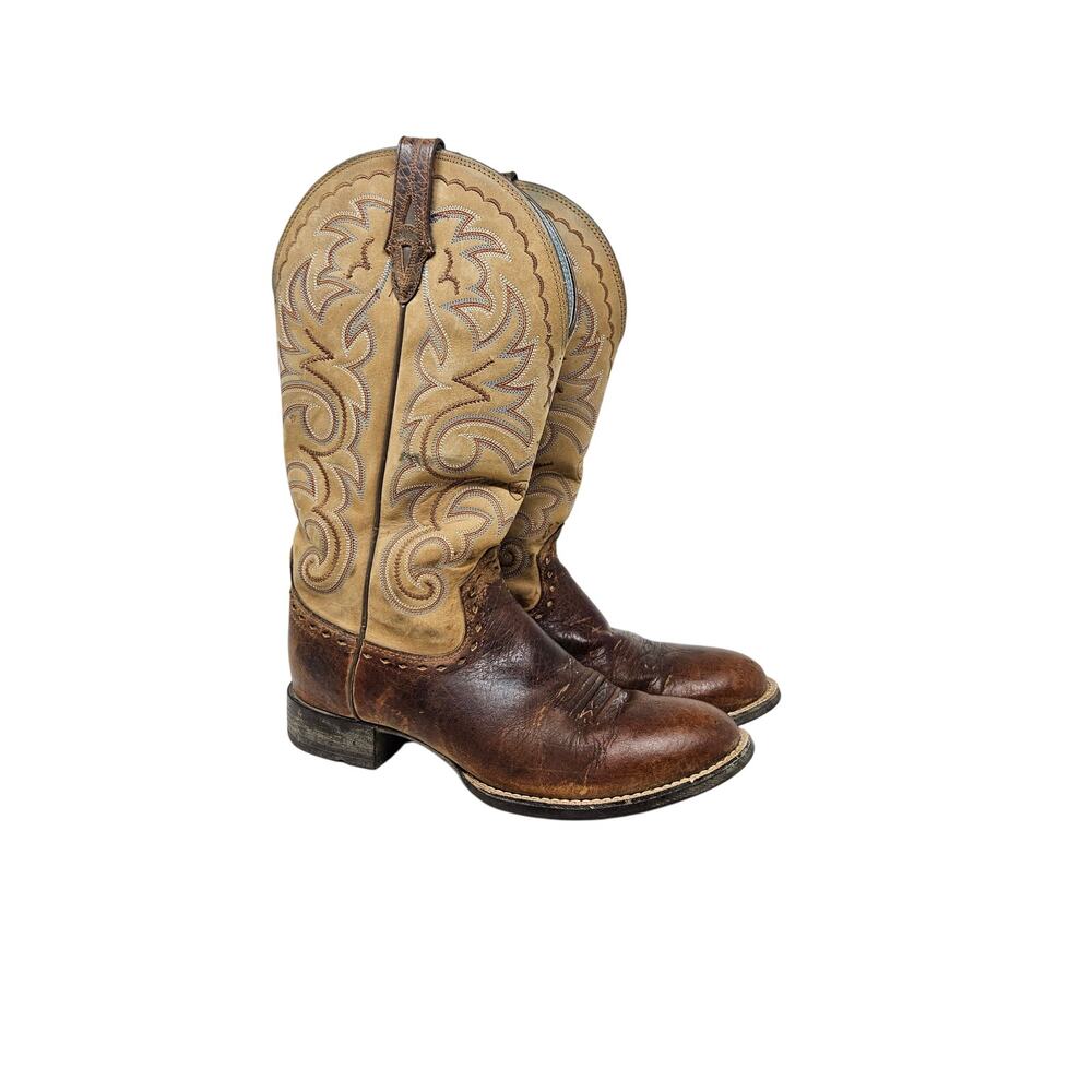 Ariat 8.5 Heritage Horseman Brown Leather Cowgirl Western Rodeo Boot Stitched View 5